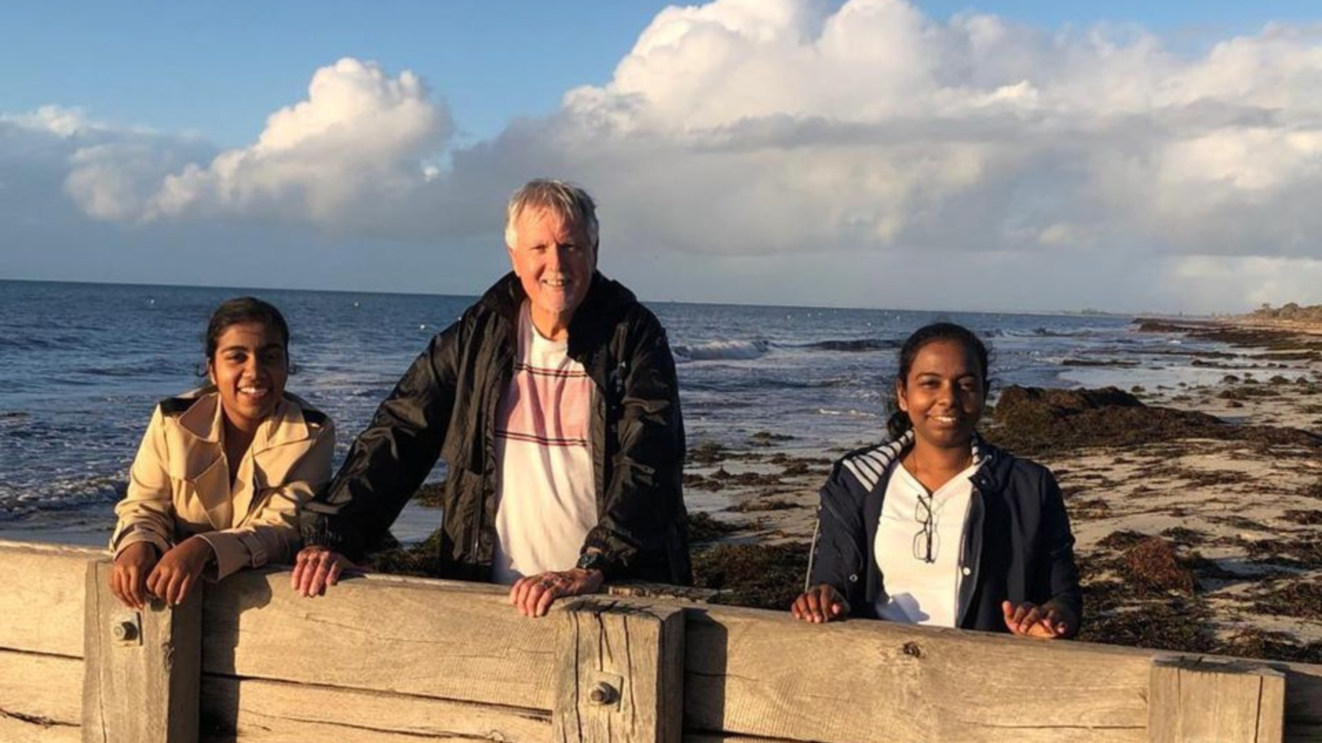 AHN Homestay Host With Two Smiling Students